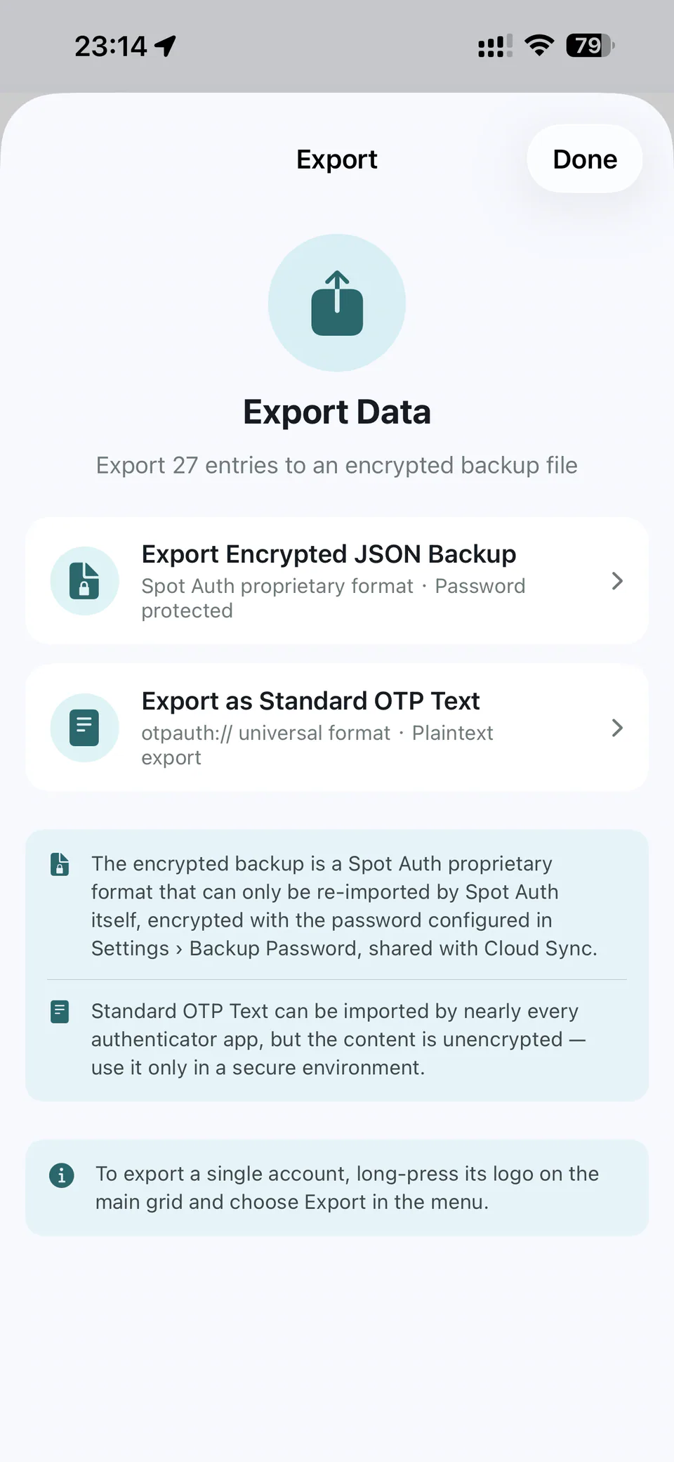 Export — Spot Auth