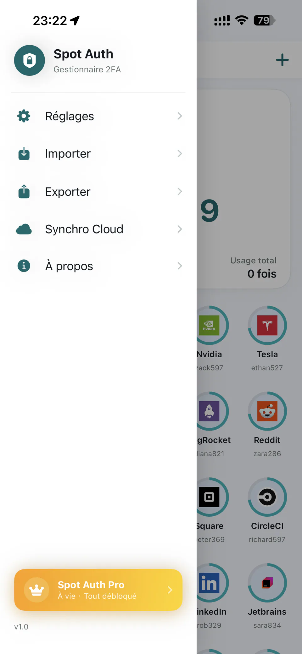 Menu — Spot Auth