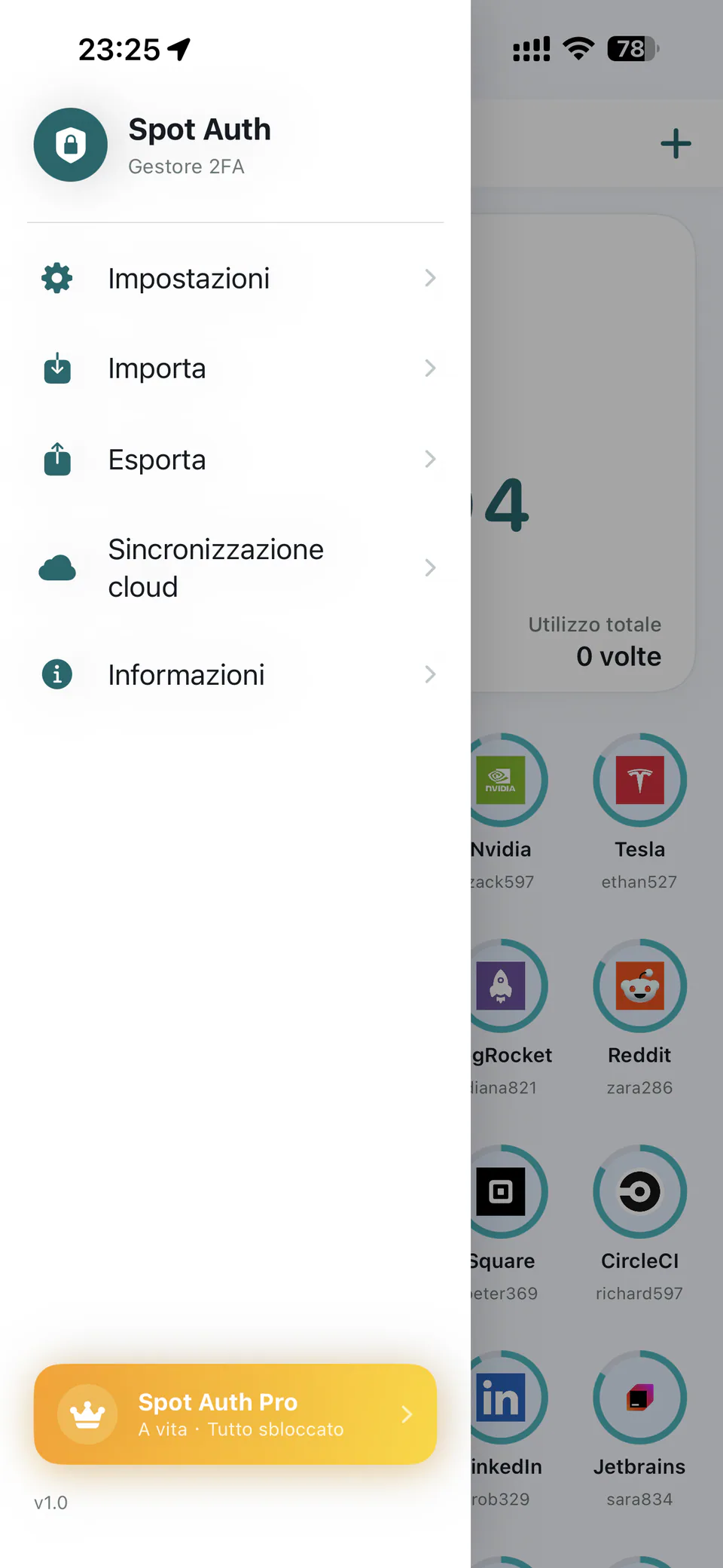 Menu — Spot Auth