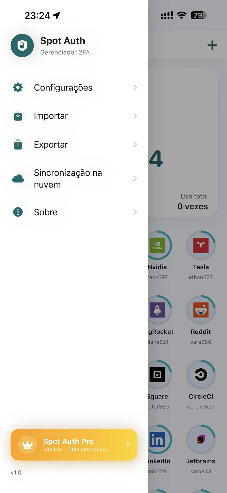Menu — Spot Auth